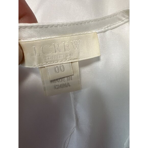 J.Crew Embellished White Sleeveless Button-Up Blouse Size 00 100% Cotton - Picture 4 of 7